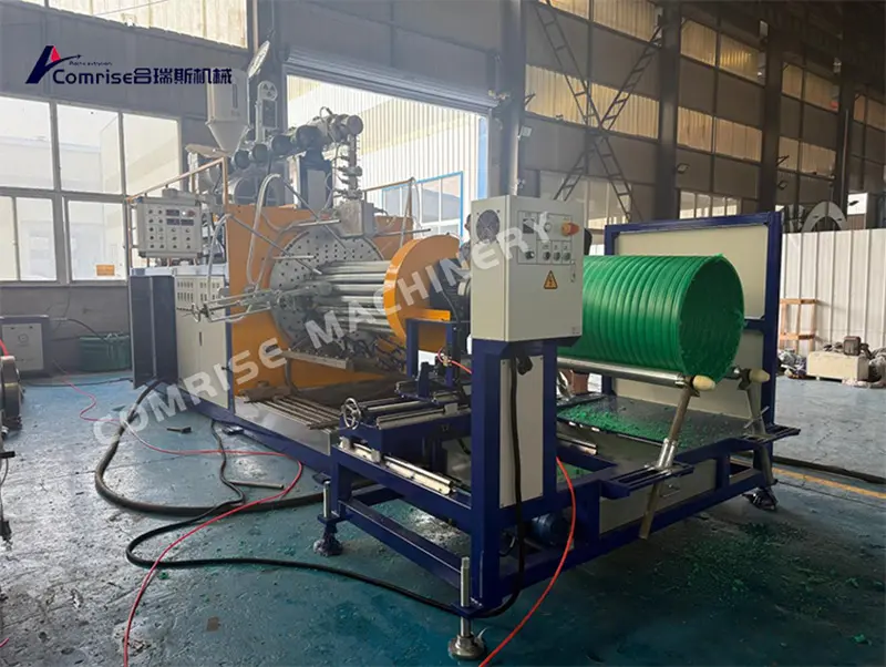 Linia de producție de țevi înfășurate cu perete solid Comrise cu diametru mare, testată cu succes Linia de producție de țevi înfășurate cu perete solid Comrise cu diametru mare, testată cu succes
